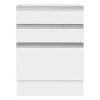 Balcão Cozinha 60 x 60 cm 3 Gavetas (Sem Tampo) Branco Glamy Madesa