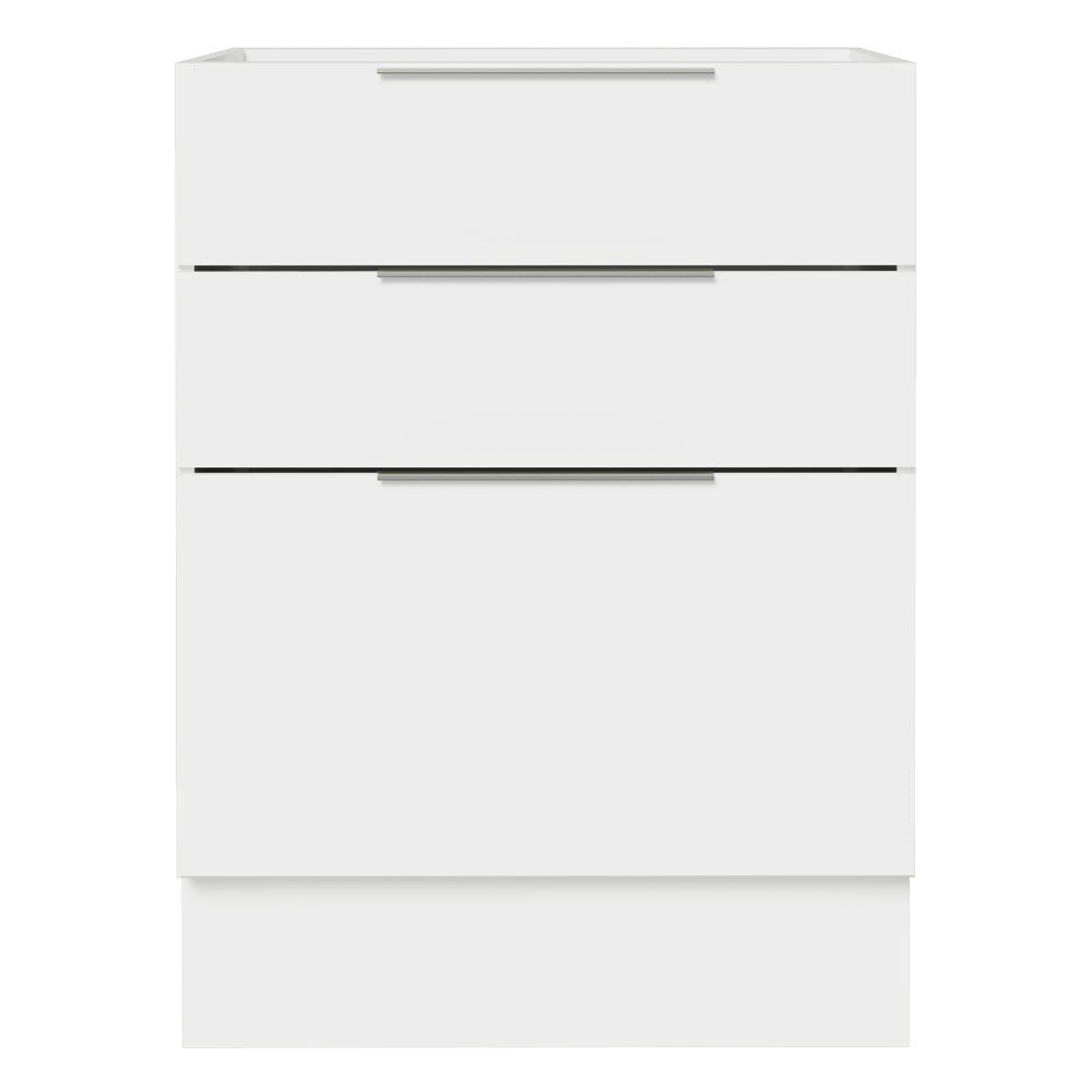 Balcão Cozinha 60 x 60 cm 3 Gavetas (Sem Tampo) Branco Stella Madesa