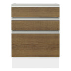 Balcão Cozinha 60 x 60 cm 3 Gavetas (Sem Tampo) Branco/Rustic Glamy Madesa