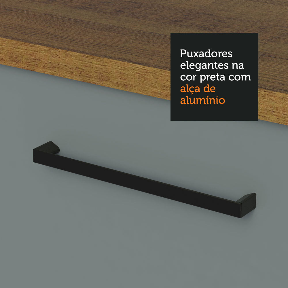 Balcão Madesa Agata 60 x 60 cm 3 Gavetas (Sem Tampo) Rustic/Cinza