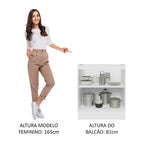 Balcão Cozinha 70 x 60 cm 2 Portas (Sem Tampo) Branco/Rustic Stella Madesa