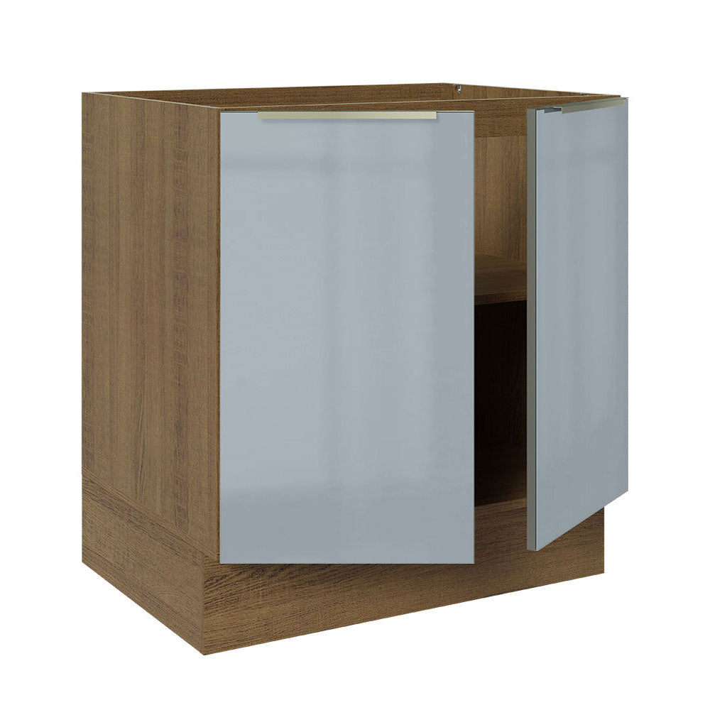 Balcão de Cozinha 70 x 60 cm 2 Portas (Sem Tampo) Rustic/Cinza Lux Madesa