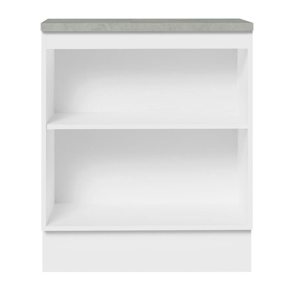 Balcão de Cozinha Madesa Agata 70 x 60 cm 2 Portas (Com Tampo) Branco/Cinza