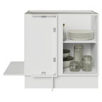 Balcão Cozinha de Canto 1 Porta 60 cm Profundidade (Sem Tampo) Branco Glamy Madesa