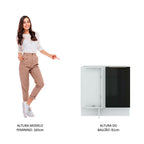 Balcão de Canto Madesa Lux 1 Porta (Sem Tampo) Branco/Preto