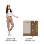 Balcão de Canto 1 Porta 60 cm Profundidade (Sem Tampo) Rustic/Crema Agata Madesa