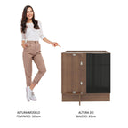 Balcão de Canto Madesa Lux 1 Porta (Sem Tampo) Rustic/Preto