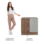 Balcão de Canto Madesa Lux 1 Porta (Sem Tampo) Rustic/Cinza