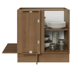Balcão de Canto Madesa Agata 1 Porta 60 cm Profundidade (Sem Tampo) Rustic/Cinza