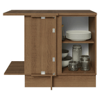 Balcão de Canto Madesa Agata 1 Porta 60 cm Profundidade (Com Tampo) Rustic/Cinza