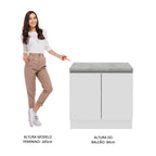 Balcão Madesa Glamy 80 x 60 cm 2 Portas (Com Tampo) Branco