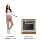 Balcão para Forno de Embutir 80 x 60 cm Sem Tampo Rustic/Crema Agata Madesa