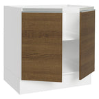 Balcão Cozinha 80 x 60 cm 2 Portas (Sem Tampo) Branco/Rustic Glamy Madesa