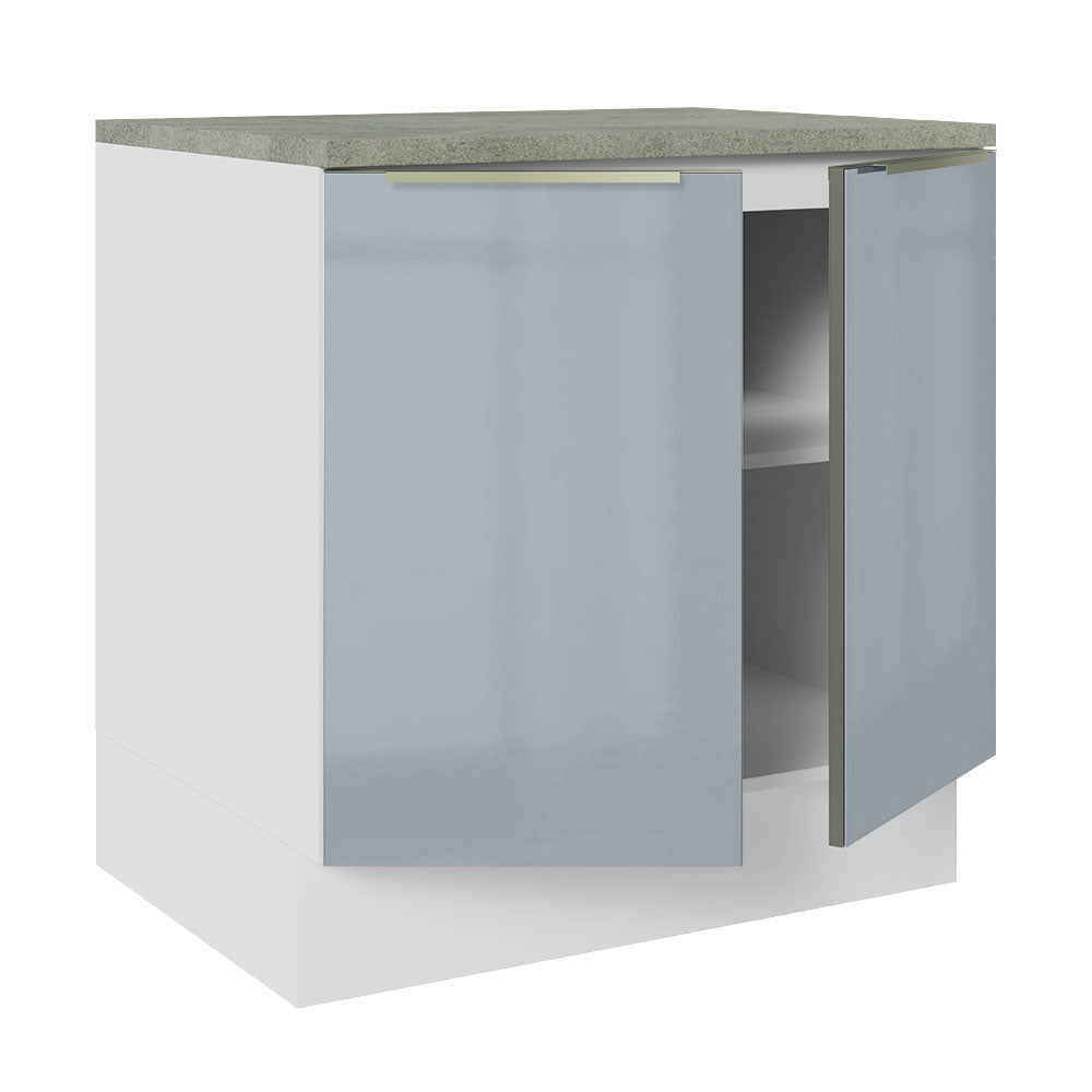 Balcão 80 cm 2 Portas Branco/Cinza Lux Madesa