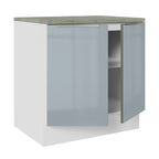 Balcão 80 cm 2 Portas Branco/Cinza Lux Madesa