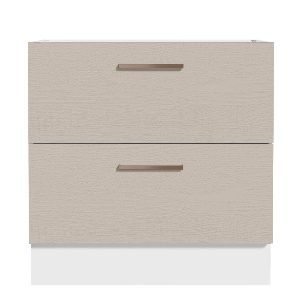 Balcão de Cozinha 80 x 60 cm 2 Gavetas (Sem Tampo) Branco/Crema Agata Madesa