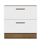 Balcão de Cozinha 80 x 60 cm 2 Gavetas (Sem Tampo) Rustic/Branco Agata Madesa