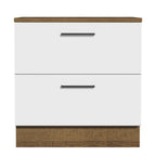 Balcão de Cozinha 80 x 60 cm 2 Gavetas (Com Tampo) Rustic/Branco Agata Madesa