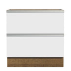 Balcão de Cozinha 80 x 60 cm 2 Gavetas (Sem Tampo) Rustic/Branco Glamy Madesa