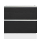 Balcão de Cozinha 80 x 60 cm 2 Gavetas (Sem Tampo) Branco/Preto Glamy Madesa