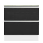 Balcão de Cozinha 80 x 60 cm 2 Gavetas (Com Tampo) Branco/Preto Glamy Madesa