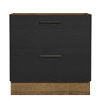 Balcão de Cozinha 80 x 60 cm 2 Gavetas (Sem Tampo) Rustic/Preto Agata Madesa