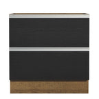 Balcão de Cozinha 80 x 60 cm 2 Gavetas (Sem Tampo) Rustic/Preto Glamy Madesa