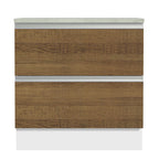 Balcão de Cozinha 80 x 60 cm 2 Gavetas (Com Tampo) Branco/Rustic Glamy Madesa