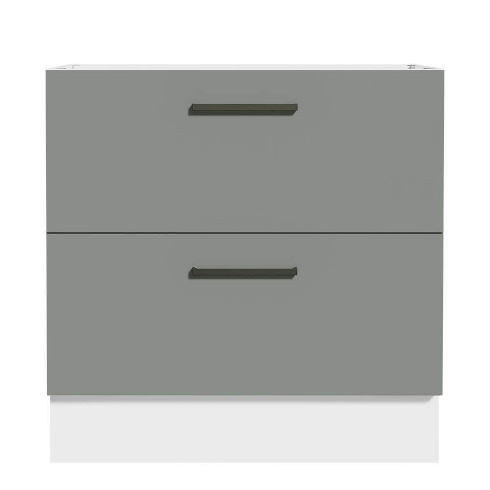Balcão de Cozinha 80 x 60 cm 2 Gavetas (Sem Tampo) Branco/Cinza Agata Madesa