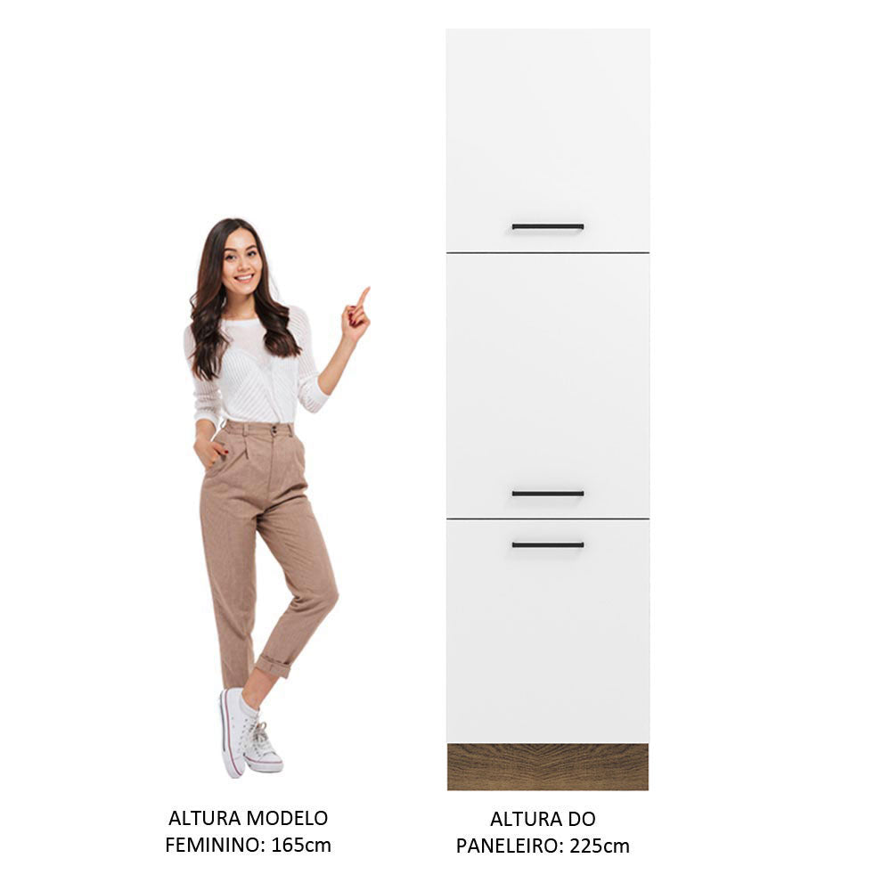 Paneleiro Madesa Agata 60 x 60 cm 3 Portas Rustic/Branco