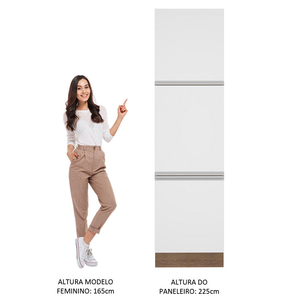 Paneleiro Madesa Glamy 60 x 60 cm 3 Portas Rustic/Branco