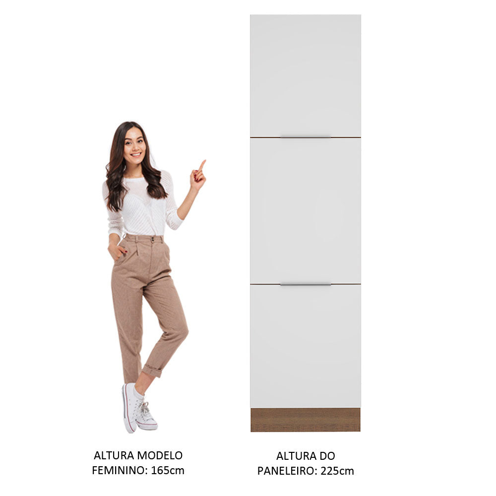 Paneleiro Madesa Stella 60 x 60 cm 3 Portas Rustic/Branco