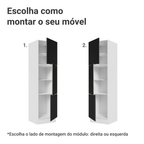 Paneleiro 60 x 60 cm 3 Portas Branco/Preto Lux Madesa