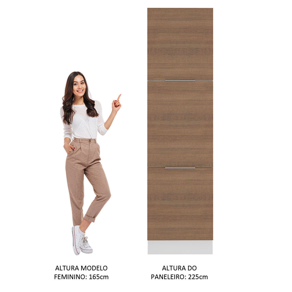 Paneleiro Madesa Stella 60 x 60 cm 3 Portas Branco/Rustic