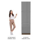 Paneleiro Madesa Lux 60 cm 3 Portas Rustic/Cinza