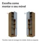Paneleiro 60 x 60 cm 3 Portas Rustic/Cinza Lux Madesa