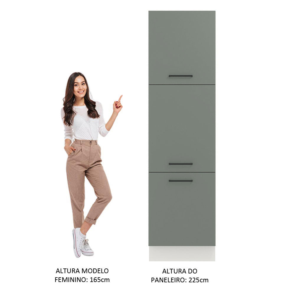 Paneleiro Madesa Agata 60 x 60 cm 3 Portas Branco/Cinza
