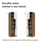 Paneleiro 60 x 60 cm 3 Portas Rustic/Branco Veludo Lux Madesa
