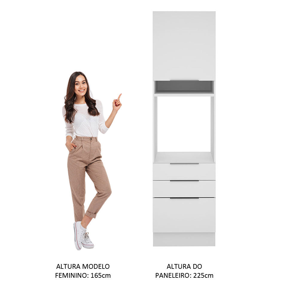 Torre Quente Madesa Stella 60 x 60 cm 1 Porta 3 Gavetas Branco