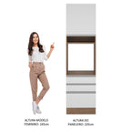 Torre Quente Madesa Glamy 60 x 60 cm 1 Porta 3 Gavetas Rustic/Branco