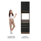 Torre Quente Madesa Lux 60 cm 1 Porta 3 Gavetas Rustic/Preto