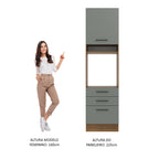 Torre Quente Madesa Agata 60 x 60 cm 1 Porta 3 Gavetas Rustic/Cinza