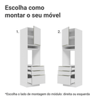Torre Quente 60 x 60 cm 1 Porta 3 Gavetas Branco/Branco Veludo Lux Madesa