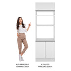 Torre Quente Madesa Glamy 70 x 60 cm 3 Portas Branco
