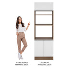 Torre Quente Madesa Glamy 70 x 60 cm 3 Portas Rustic/Branco