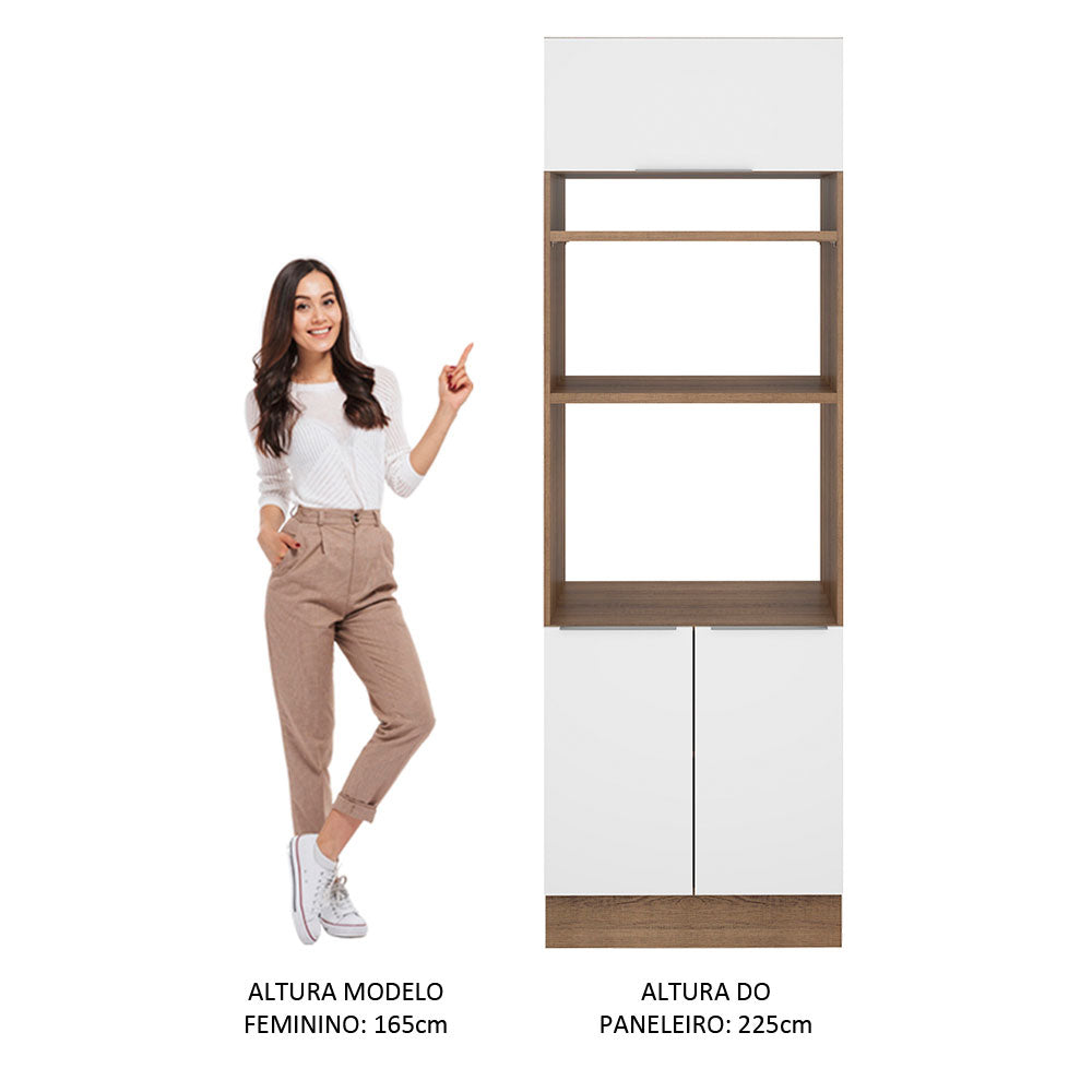 Torre Quente Madesa Stella 70 x 60 cm 3 Portas Rustic/Branco