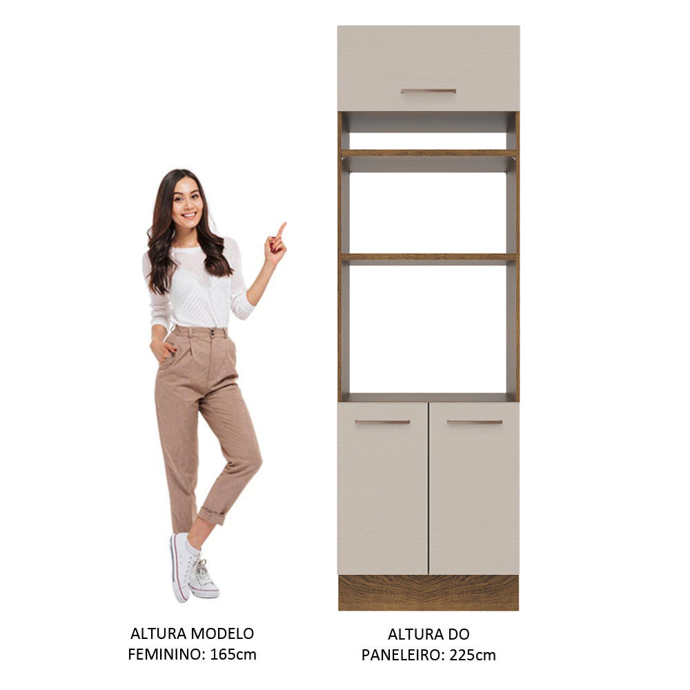 Torre Quente 70 x 60 cm 3 Portas Rustic/Crema Agata Madesa