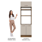 Torre Quente 70 x 60 cm 3 Portas Rustic/Crema Agata Madesa