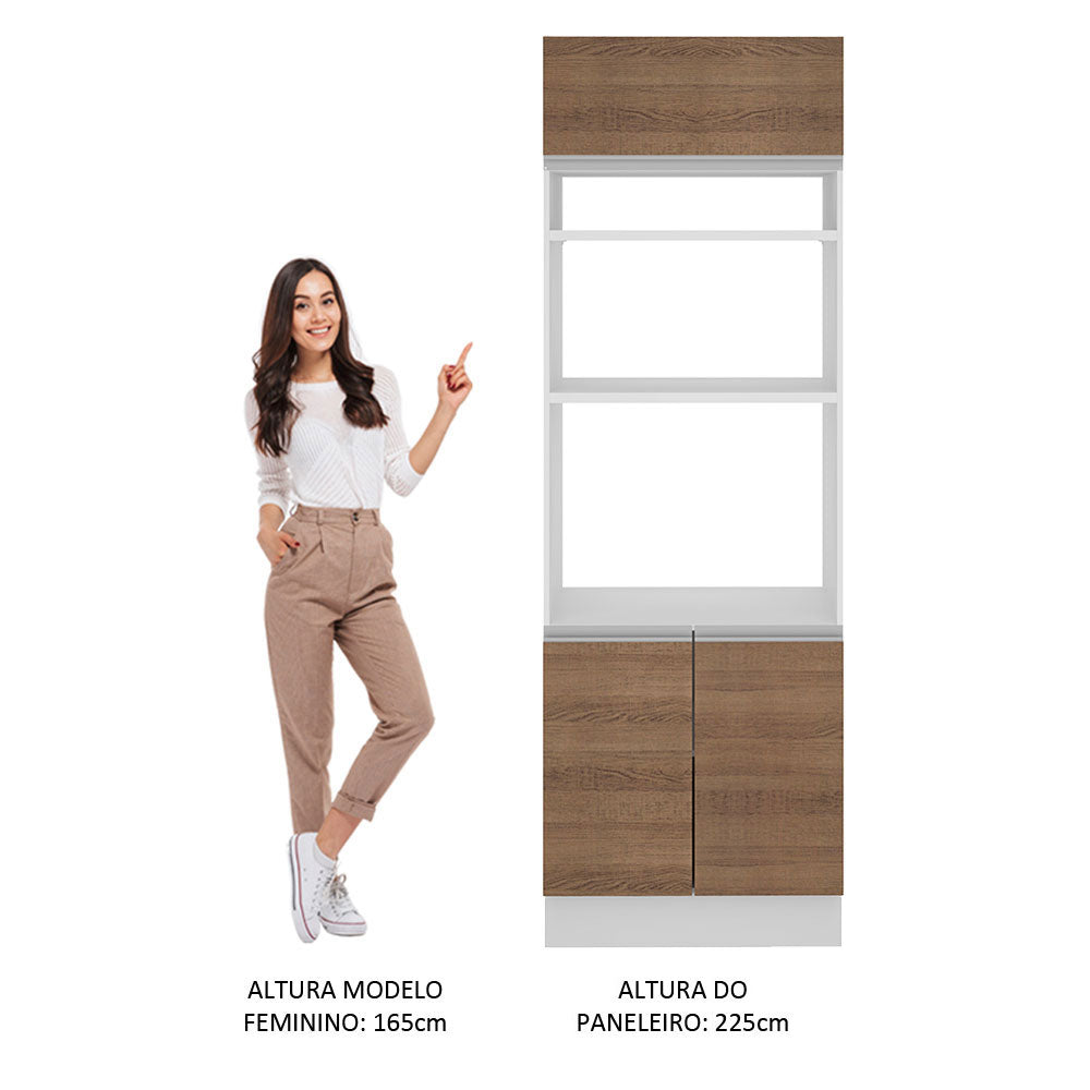 Torre Quente Madesa Glamy 70 x 60 cm 3 Portas Branco/Rustic