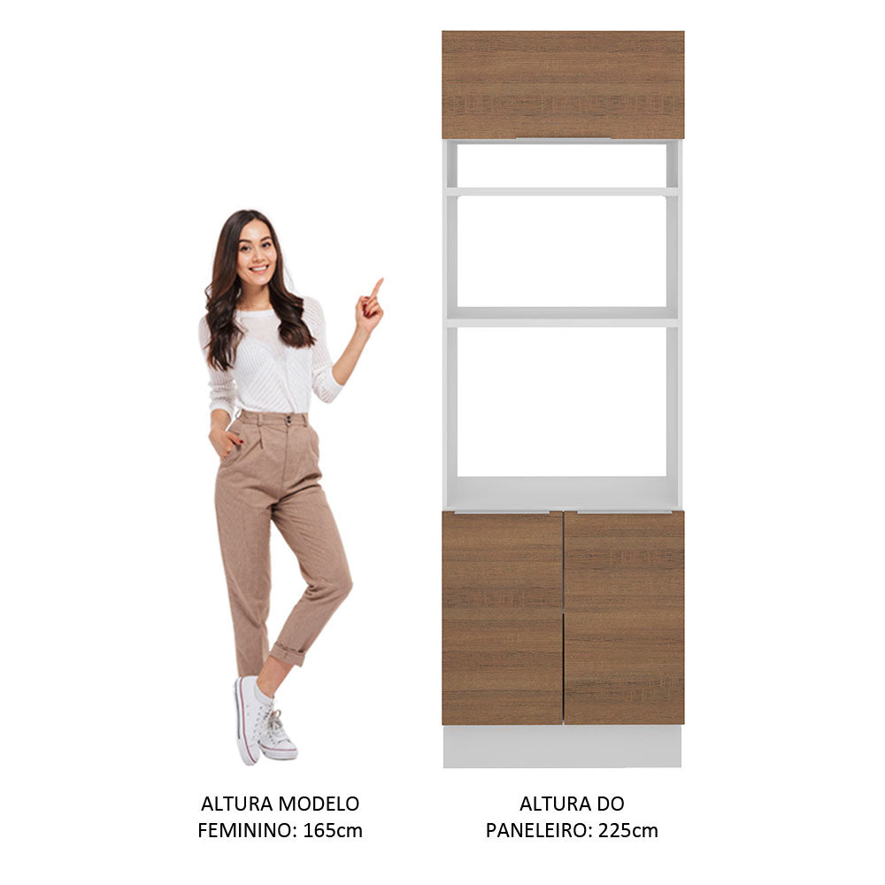Torre Quente Madesa Stella 70 x 60 cm 3 Portas Branco/Rustic